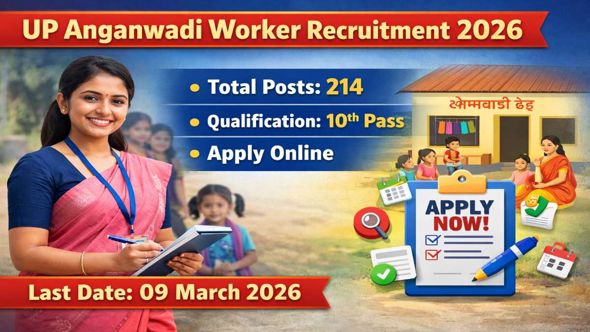 UP Anganwadi Worker Recruitment 2026 – Apply Online 214 Posts 3 UP Anganwadi Bharti
