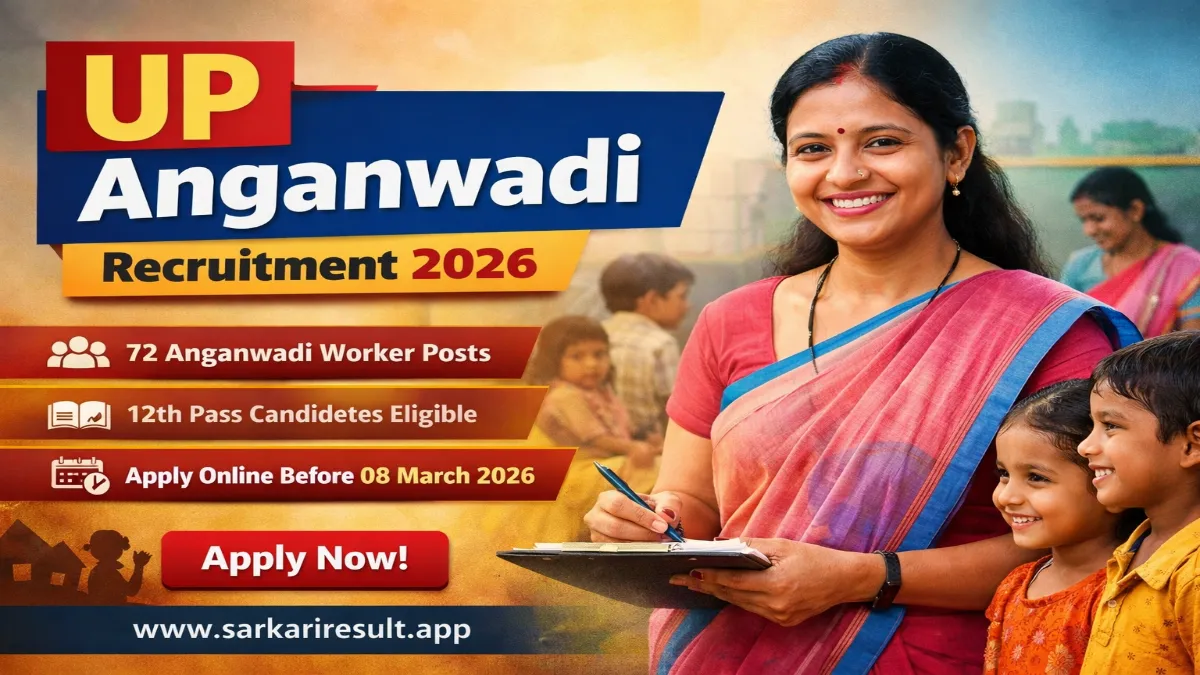 UP Anganwadi Worker Recruitment 2026 – Apply Online 72 Posts 3 UP Anganwadi Jobs 2026