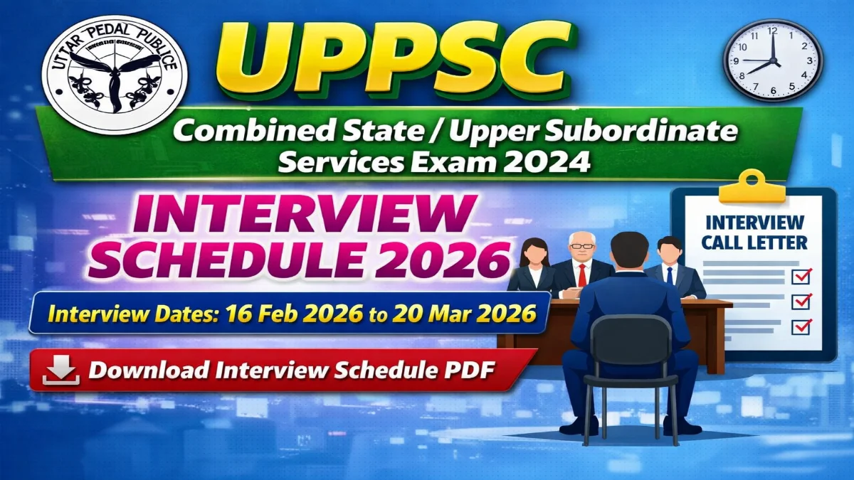 UPPSC 2024 Interview Schedule 2026 Out for 220 Various Post 3 UPPSC 2024 Interview Schedule 2026