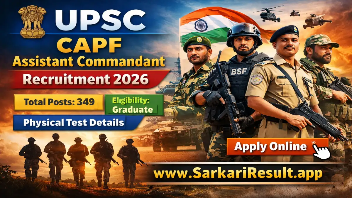 UPSC CAPF AC Assistant Commandant Online Form 2026 Apply for 349 Post 3 UPSC CPF Assistant Commandant Online Form 2026