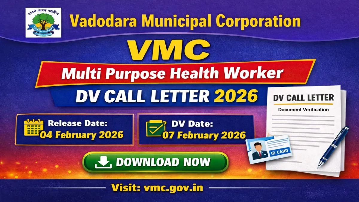 VMC Multi Purpose Health Worker DV Call Letter 2026 OUT Link Check 3 VMC MPHW DV Call Letter 2026
