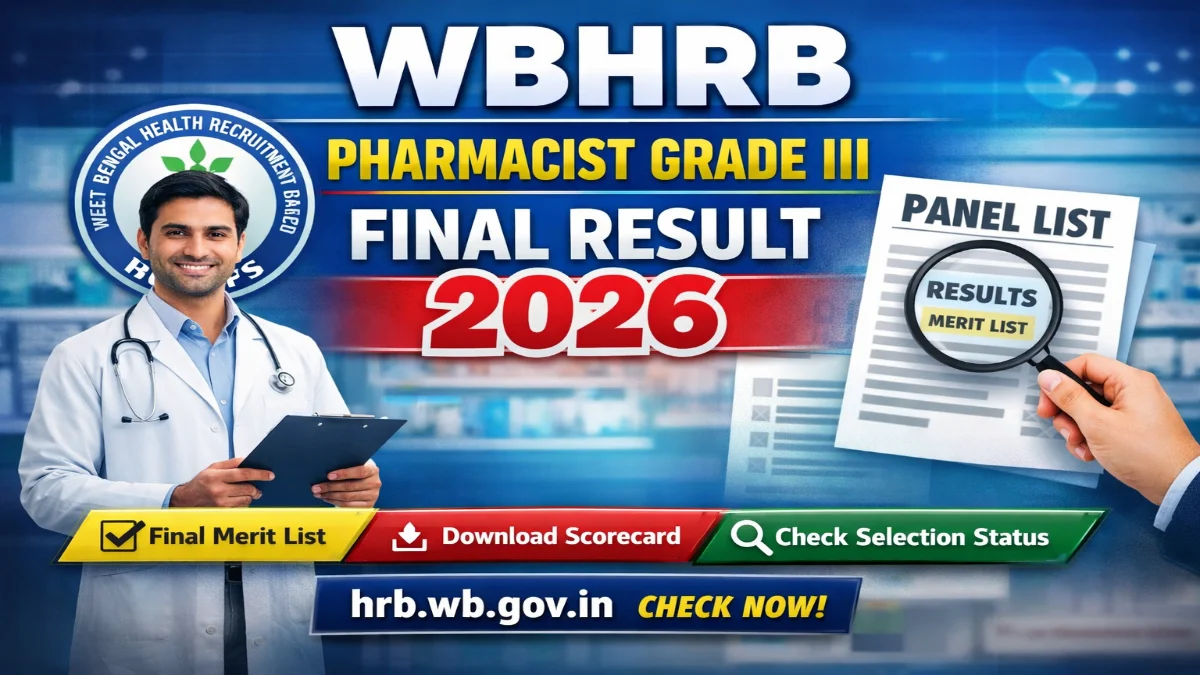 WBHRB Pharmacist Grade III Final Result 2026 Out Check Panel List Now 3 WBHRB Pharmacist Grade III Result 2026