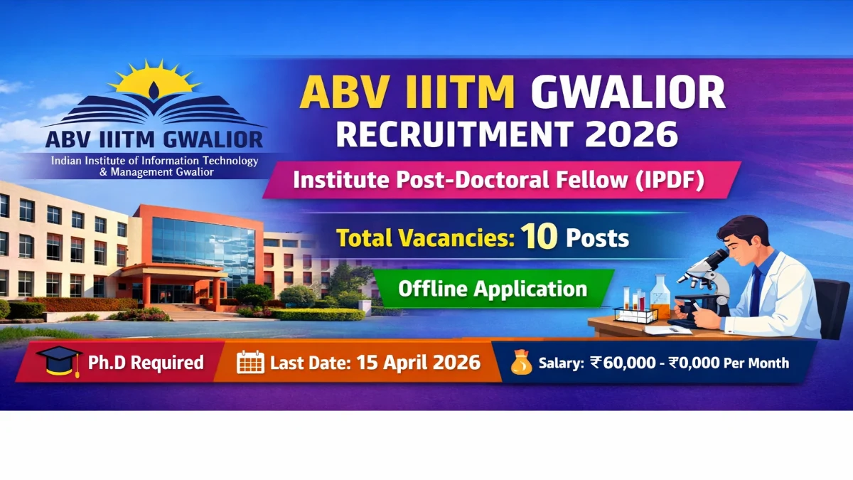 ABV IIITM Gwalior IPDF Recruitment 2026