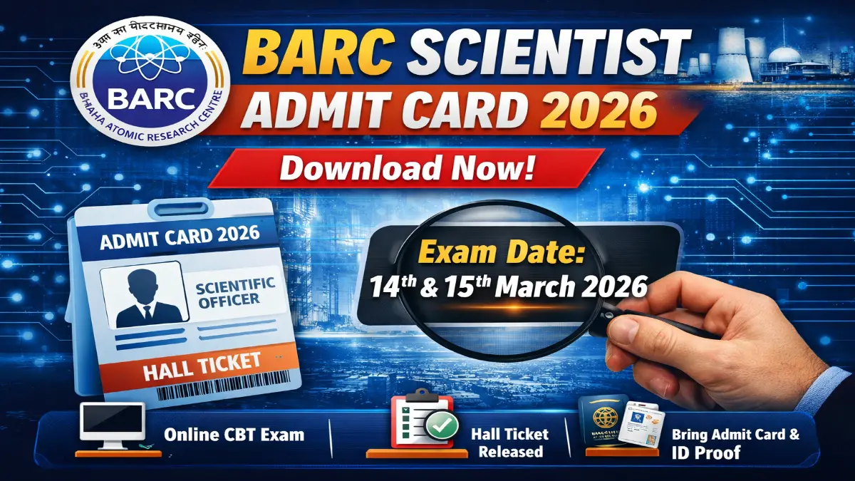 BARC Scientist Hall Ticket 2026 Out Check Direct Link 3 BARC Scientist Hall Ticket 2026 Out