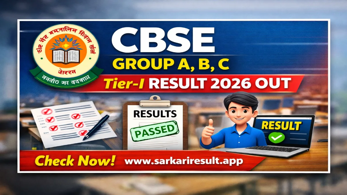 CBSE Group A, B, C Tier-I Result 2026 Out