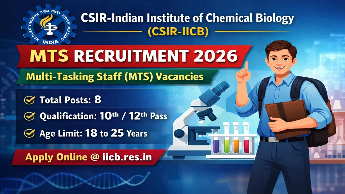CSIR-IICB Multi-Tasking Staff Recruitment 2026 – Apply Online 04 Posts 3 CSIR-IICB MTS Recruitment 2026