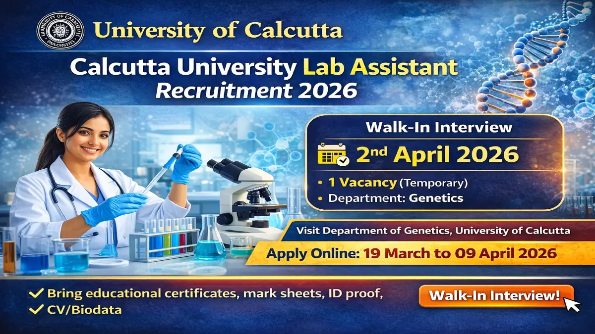 Calcutta University Lab Assistant Recruitment 2026