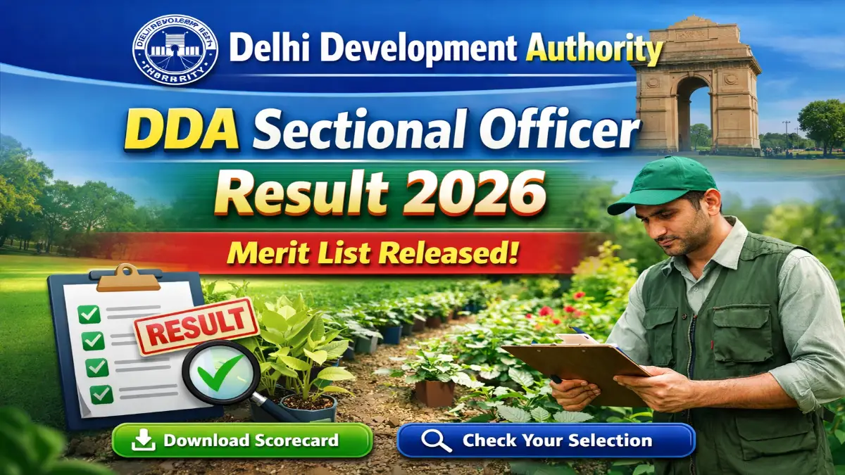 DDA Sectional Officer Result 2026