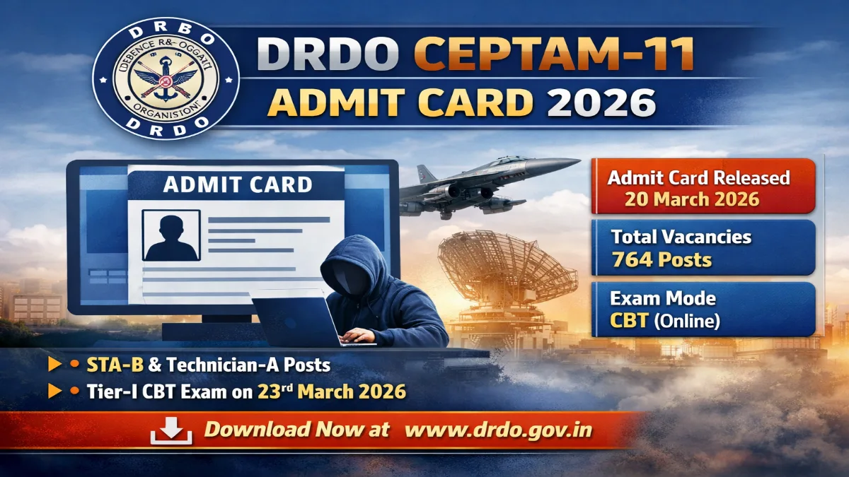 DRDO CEPTAM 11 Admit Card 2026 Out