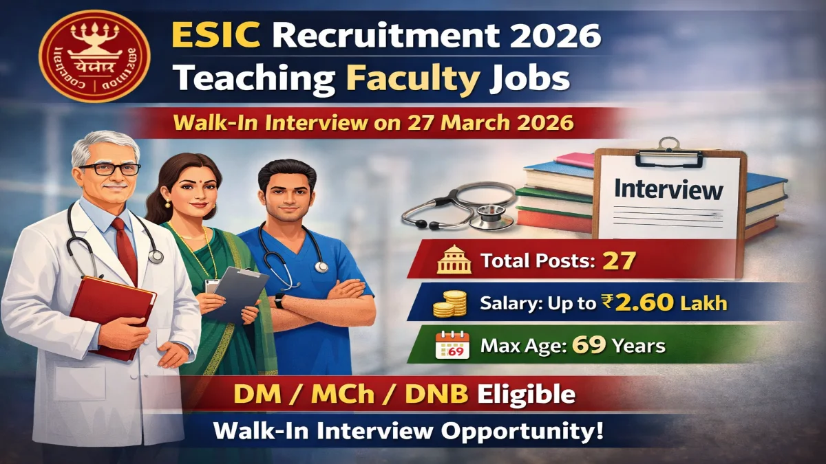 ESIC Faculty Teaching Jobs 2026