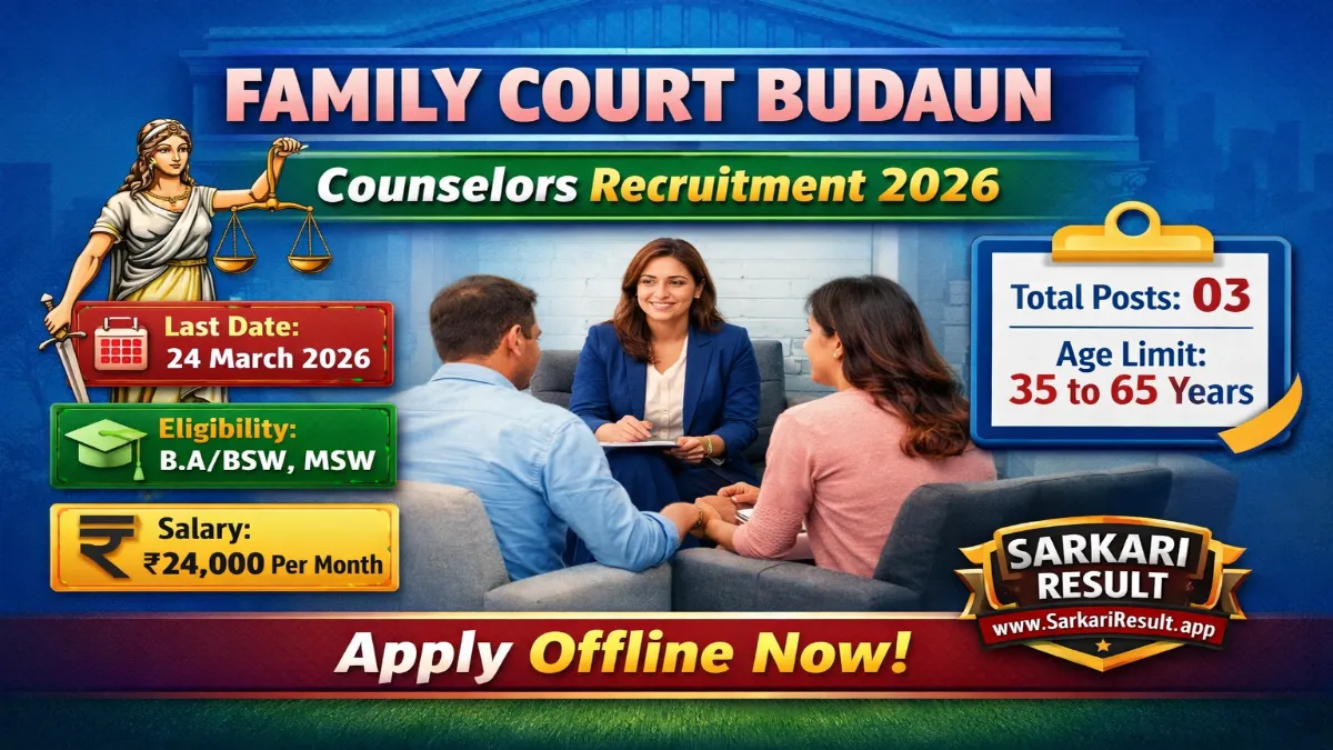 Family Court Budaun Counselors Recruitment 2026