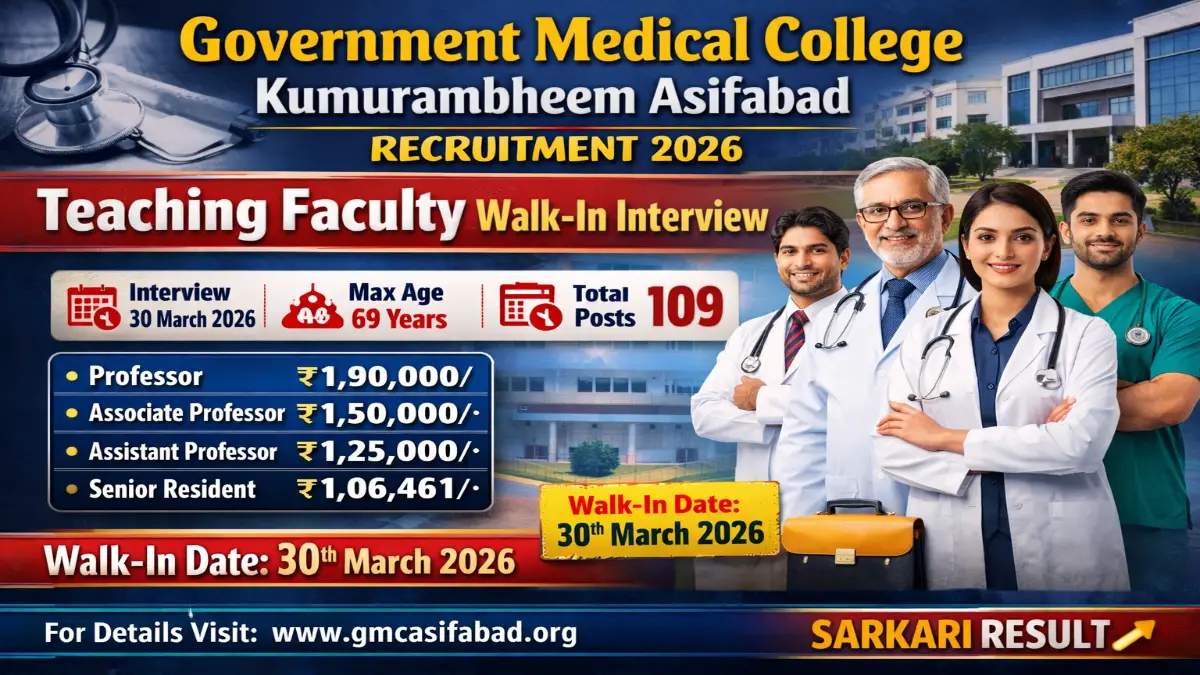 GMC Kumurambheem Asifabad Recruitment 2026