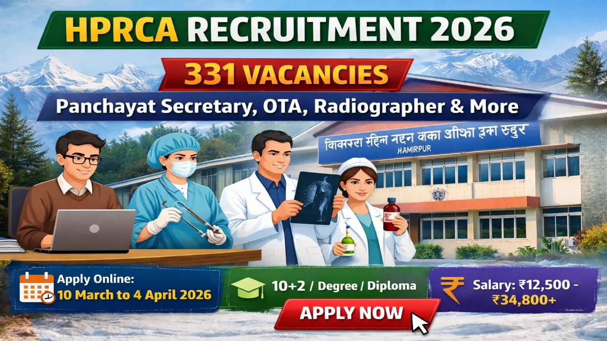 HPRCA Recruitment 2026 Out – 331 Panchayat Secretary, Operation Theatre Assistant and More Posts 3 HPRCA Post Wise Details