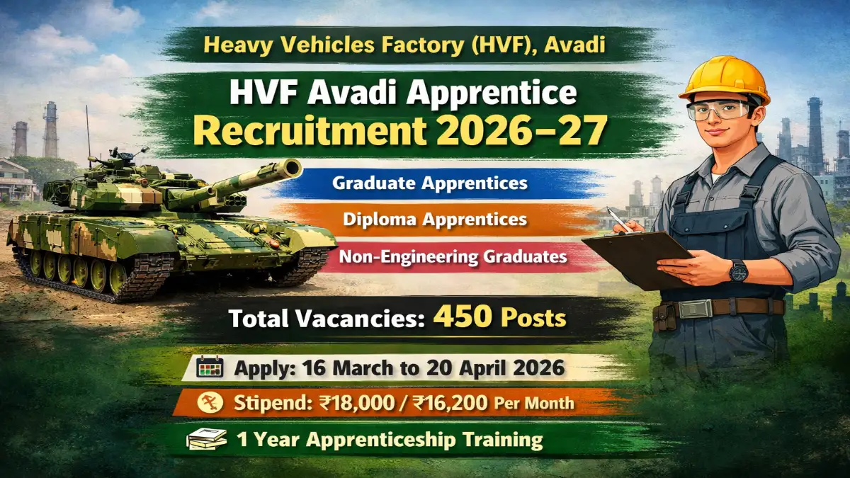 HVF Avadi Apprentice Recruitment 2026-27