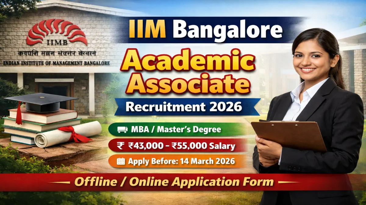 IIM Bangalore Recruitment 2026 – Apply Online Academic Associate Post 1 IIM Bangalore Academic Associate Jobs