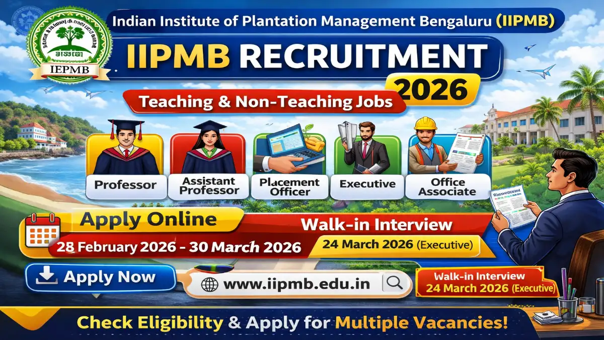 IIPMB Recruitment 2026 – Apply Teaching and Non-Teaching Various Posts 3 IIPMB Teaching and Non Teaching Posts
