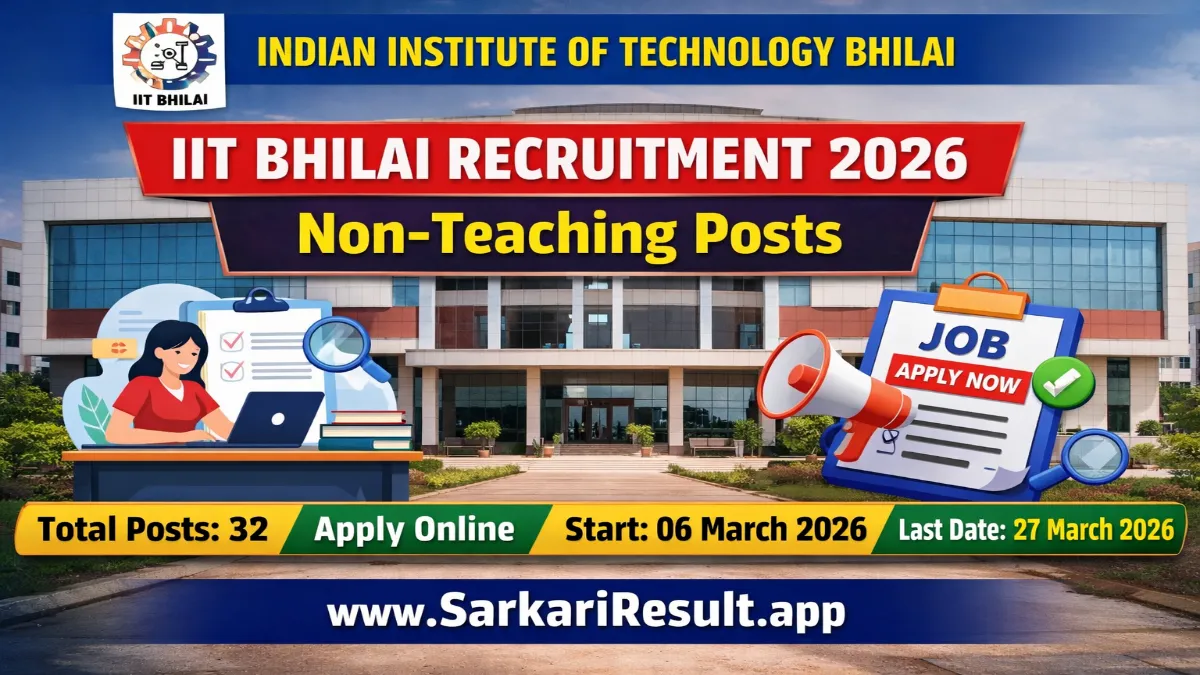 IIT Bhilai Recruitment 2026 – Apply Online 32 Non Teaching Posts 3 IIT Bhilai Non Teaching Recruitment