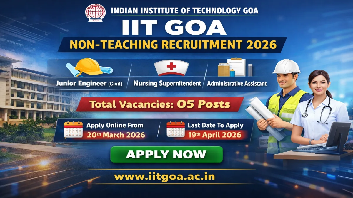 IIT Goa Non-Teaching Recruitment 2026