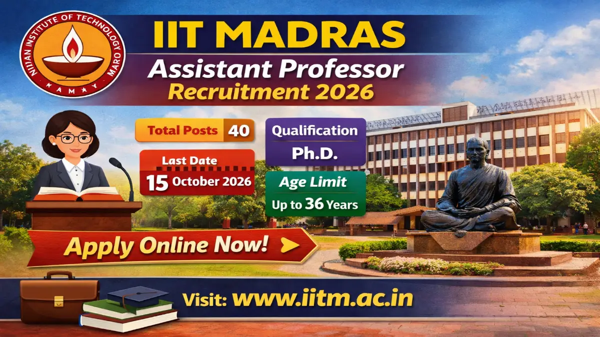 IIT Madras Assistant Professor Recruitment 2026 Out – Apply Online 40 Posts 3 IIT Madras Assistant Professor Recruitment 2026