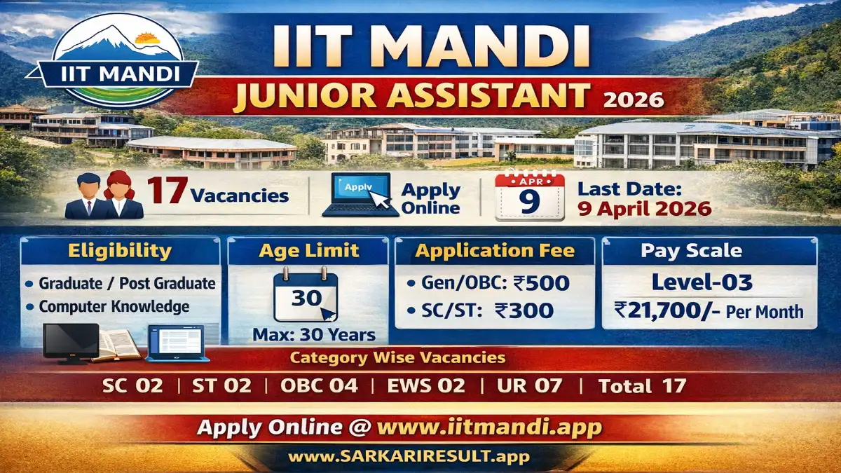 IIT Mandi Junior Assistant Jobs