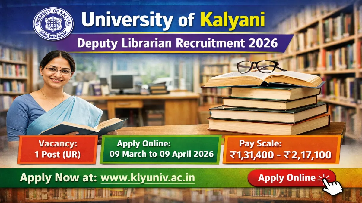 University of Kalyani Deputy Librarian Recruitment 2026 – Online Form 3 KU Deputy Librarian Recruitment 2026