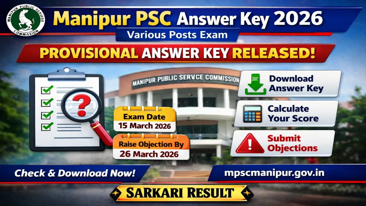 MPSC Various Posts Answer Key 2026