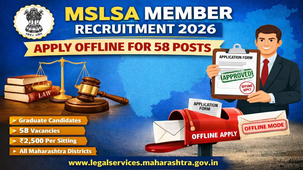 MSLSA Member Recruitment 2026 Out – Apply 58 Posts 3 MSLSA Member Recruitment 2026