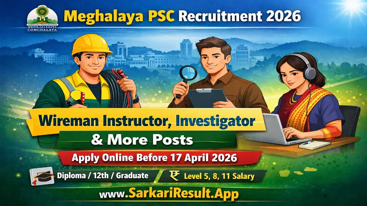 Meghalaya PSC Various Posts Recruitment 2026