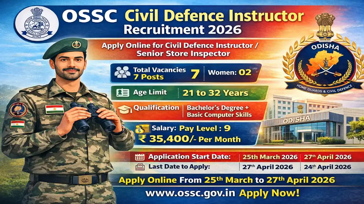 OSSC Civil Defence Instructor Recruitment 2026