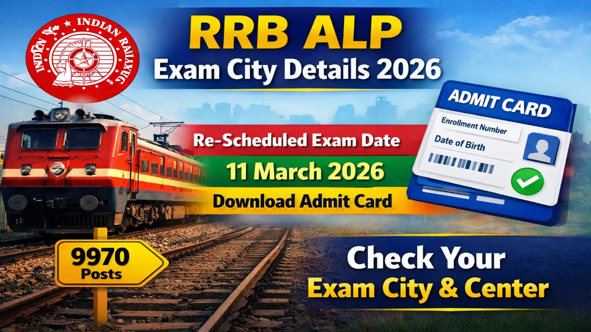 Railway RRB ALP Re Scheduled Candidate Exam City Details 2026 3 RRB ALP Re Schedule Exam City Details 2026