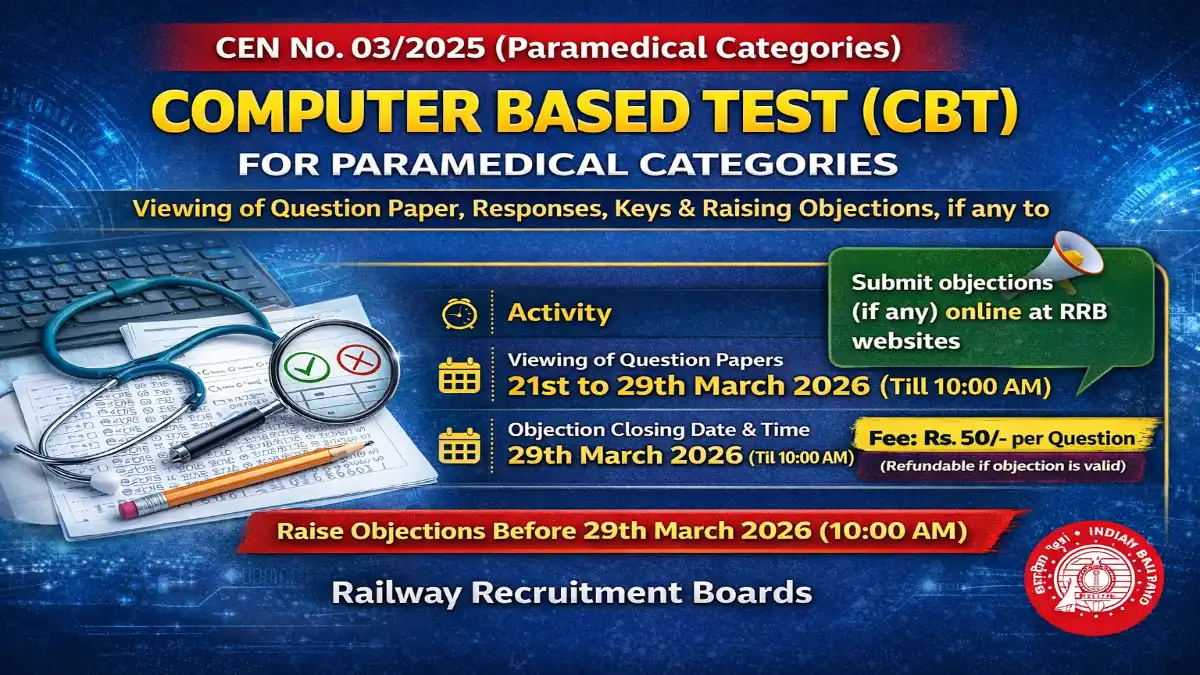 RRB Paramedical Answer Key 2026