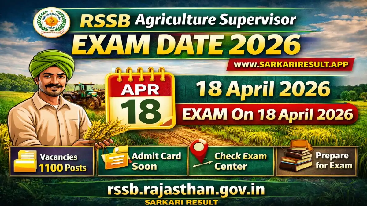 RSSB Agriculture Supervisor Exam Date 2026