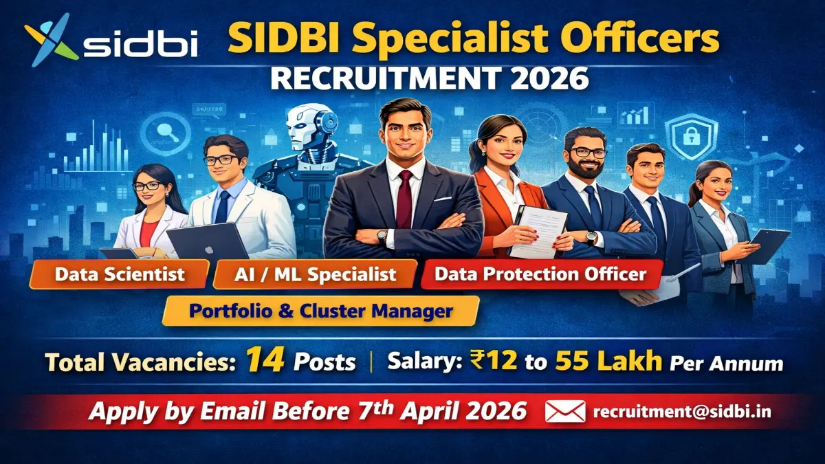 SIDBI Specialist Officers Recruitment 2026