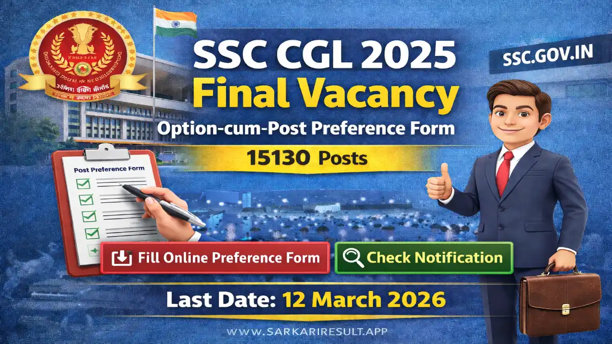 SSC CGL Post Preference Online Form 2026 Link 3 SSC CGL Post Preference Online Form