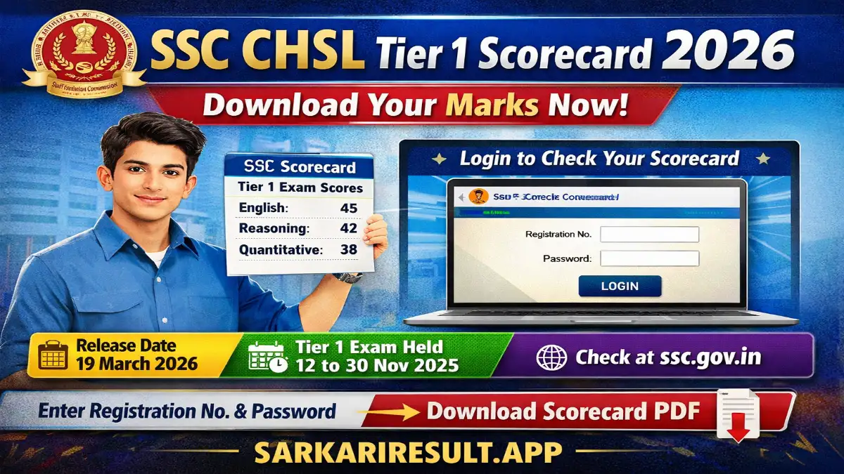 SSC CHSL Tier 1 Scorecard 2026 Out