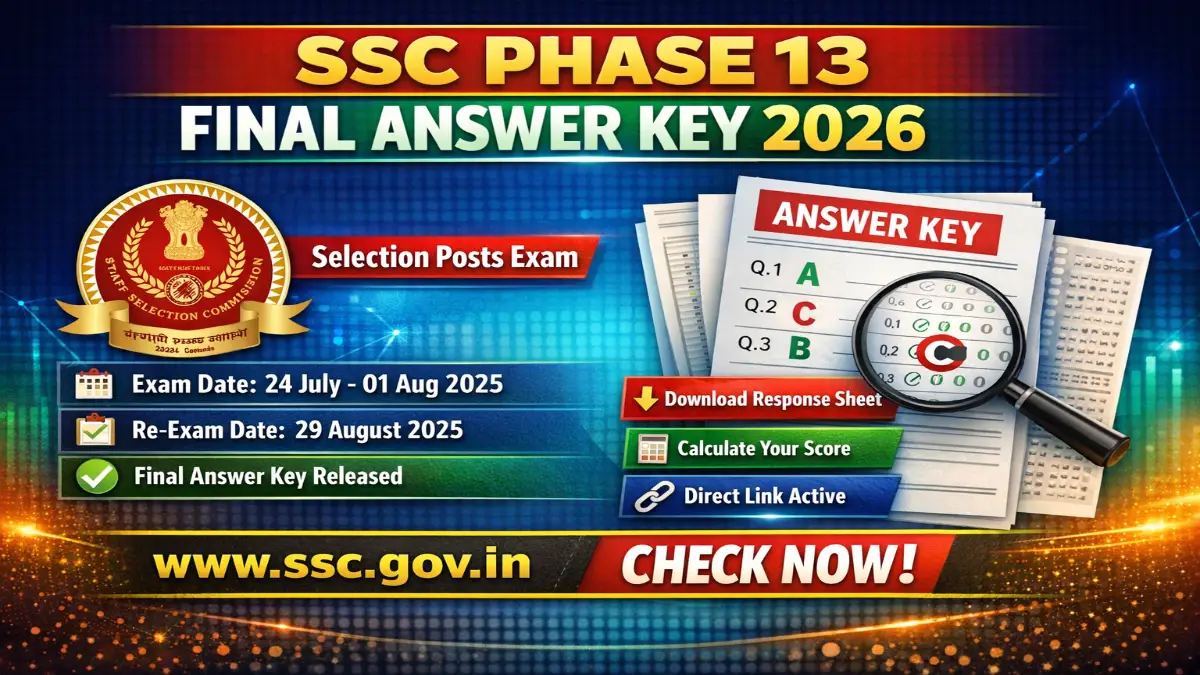 SSC Phase 13 Final Answer Key 2026