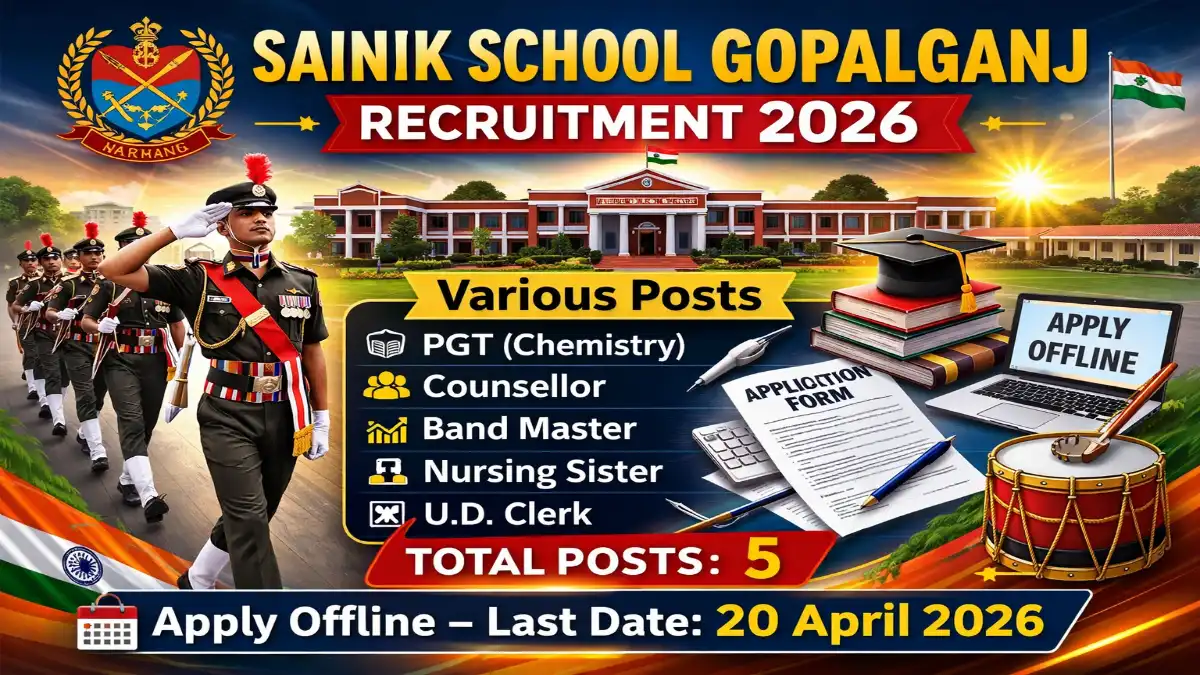 Sainik School Gopalganj Recruitment 2026
