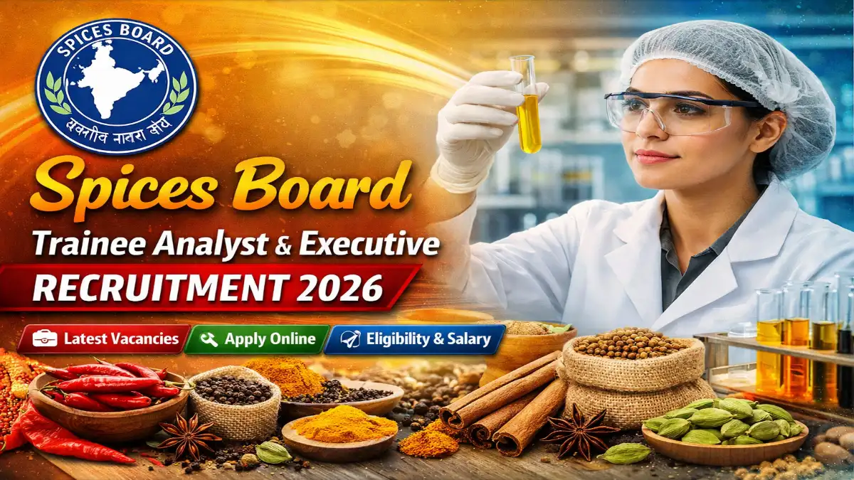 Spices Board Trainee Analyst, Executive Recruitment 2026