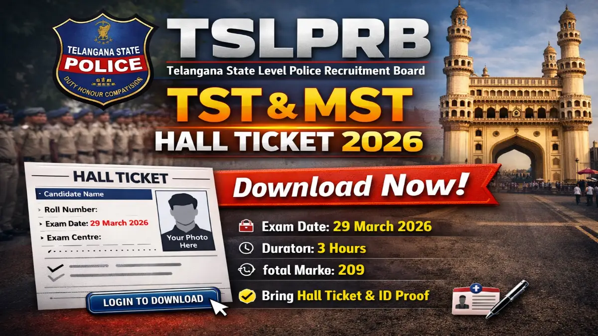 TSLPRB TST & MST Hall Ticket 2026
