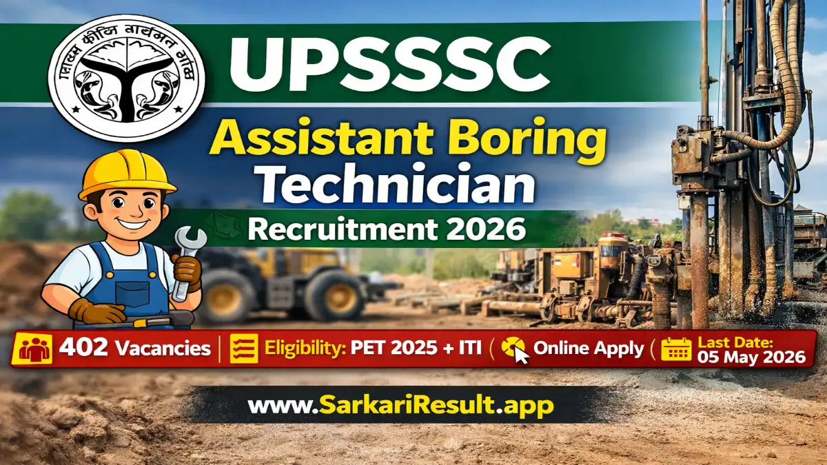 UPSSSC Assistant Boring Technician Recruitment 2026
