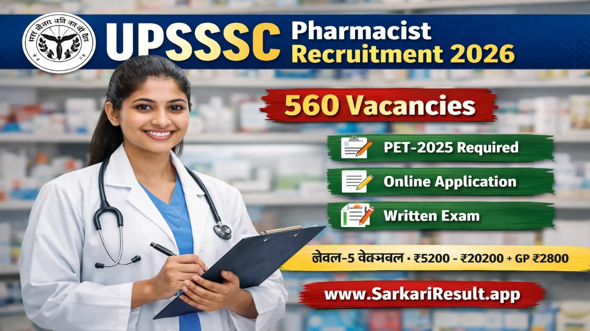 UPSSSC Pharmacist Recruitment 2026 Out – Apply Online 560 Posts 3 UPSSSC Pharmacist Recruitment 2026