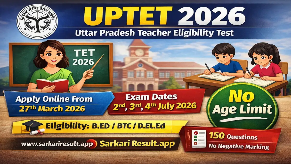 UPTET Online Form 2026