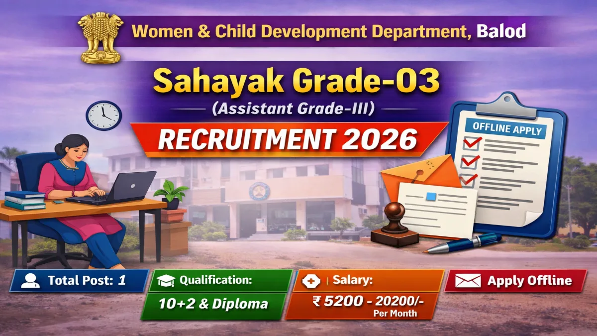 WCD Balod Sahayak Recruitment 2026 – Apply Now 3 WCD Balod Sahayak Recruitment 2026