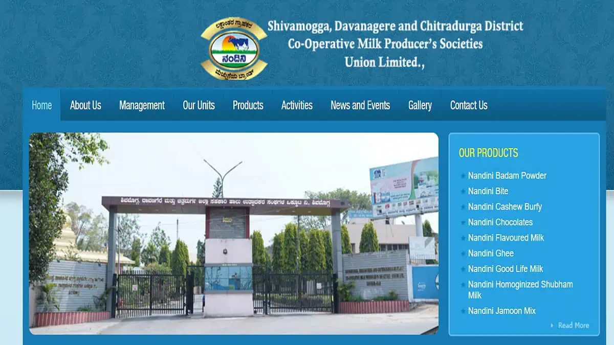 Shivamogga Davanagere and Chitradurga Co Operative Milk Producers Societies
